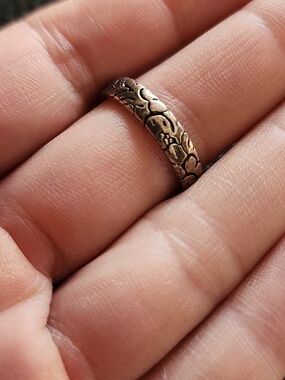 VTG Antique-Style Floral Pattern Sterling Silver Ring- Size 9.5